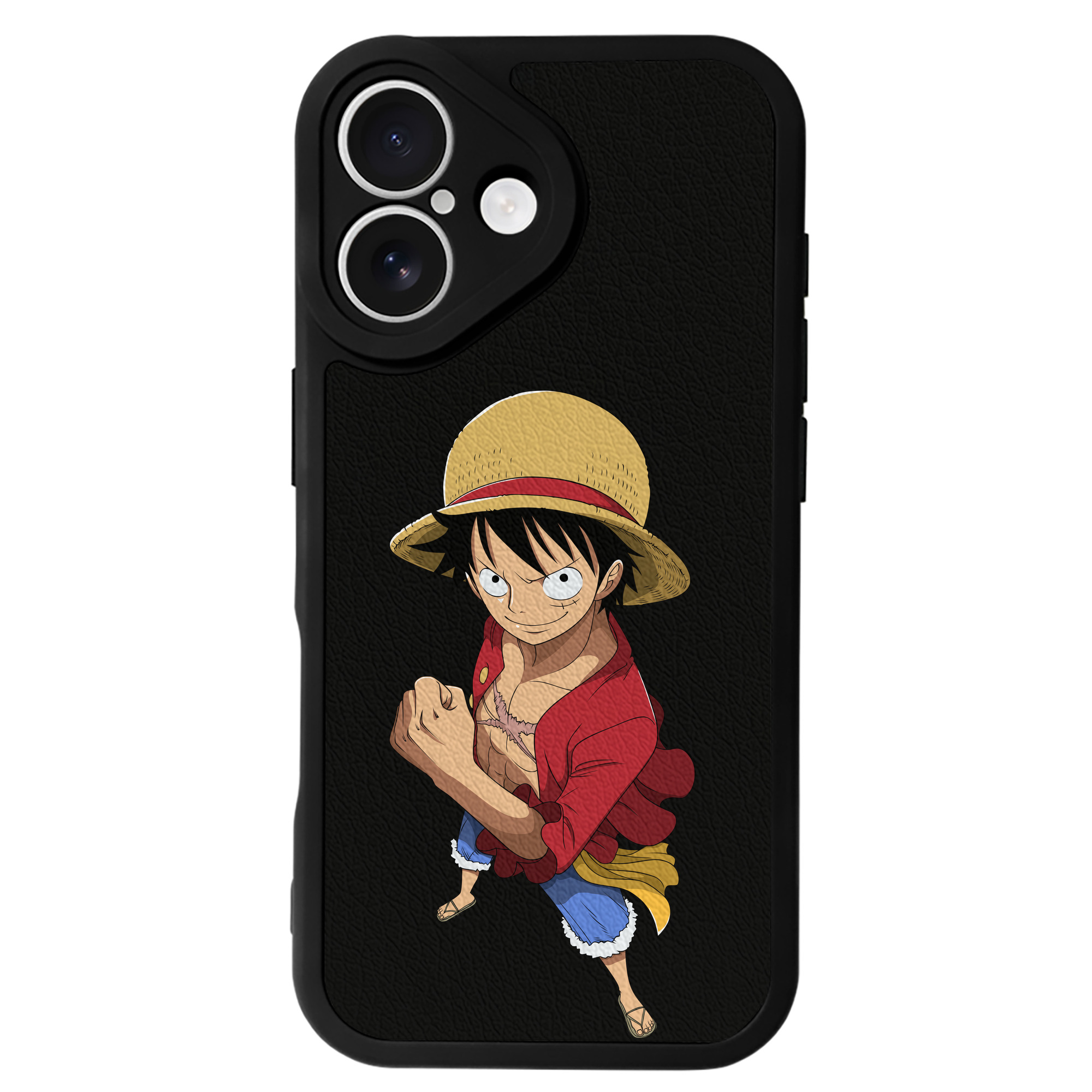 （画像用） ワンピース モンキー・D・ルフィ ONE PIECE Monkey D. Luffy 【iPhone 16シリーズ対応】シリコンスマホケース（レザー調） 材質：シリコン